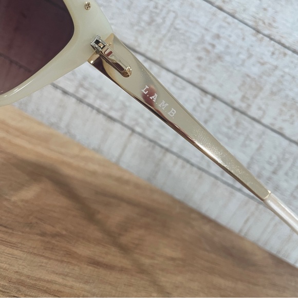 L.A.M.B. by Gwen Stefani LA507 Sunglasses Cat Eye Bone Gold (NWOT) 54-15-135 - Picture 9 of 15